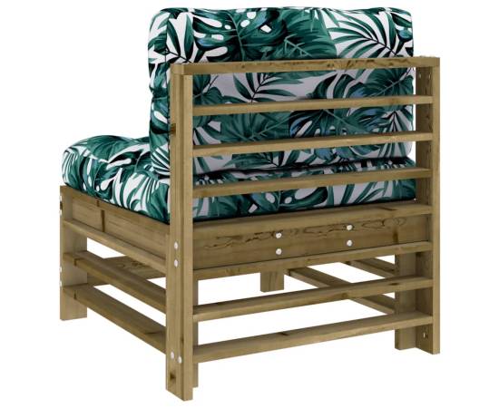 Canapea de mijloc cu perne, lemn de pin tratat, 5 image