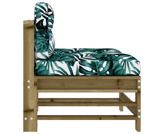 Canapea de mijloc cu perne, lemn de pin tratat, 4 image