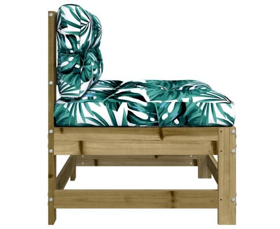 Canapele de mijloc cu perne, 2 buc., lemn de pin tratat, 6 image