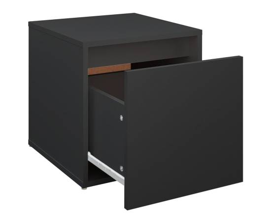 Cutie cu sertar, negru, 40,5x40x40 cm, lemn compozit, 7 image