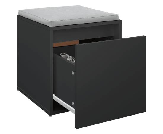 Cutie cu sertar, negru, 40,5x40x40 cm, lemn compozit, 5 image
