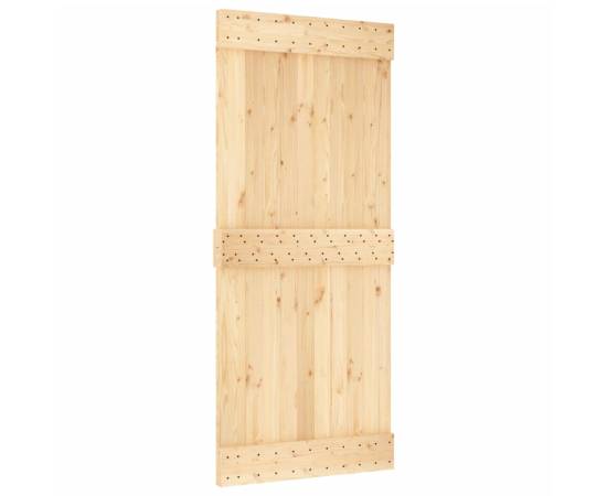 Ușă glisantă cu set feronerie, 90x210 cm, lemn masiv de pin, 3 image
