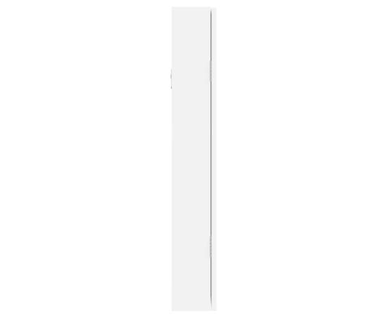 Dulap de bijuterii cu oglindă de perete, alb, 37,5x10x67 cm, 6 image