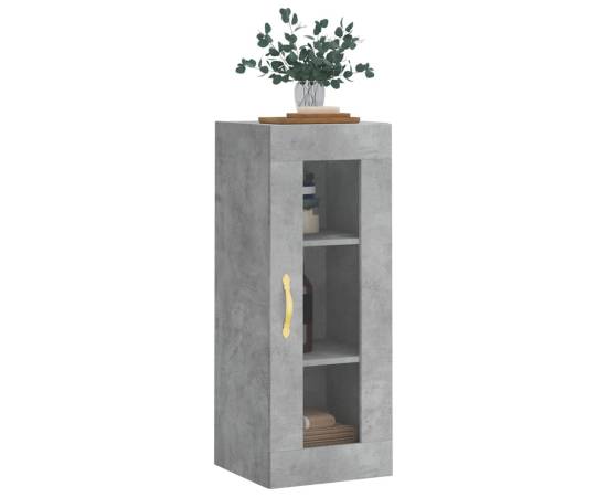 Dulap montat pe perete, gri beton, 34,5x34x90 cm, 4 image