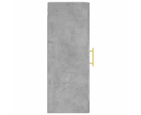 Dulap montat pe perete, gri beton, 34,5x34x90 cm, 8 image