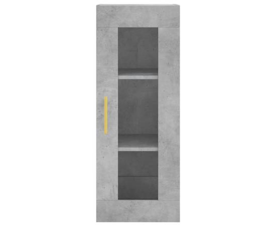 Dulap montat pe perete, gri beton, 34,5x34x90 cm, 6 image