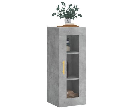 Dulap montat pe perete, gri beton, 34,5x34x90 cm, 4 image