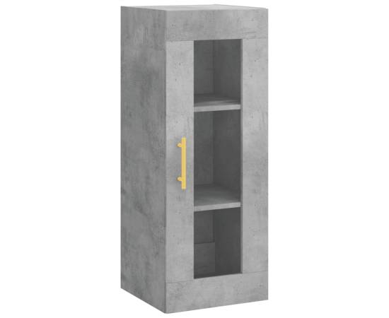 Dulap montat pe perete, gri beton, 34,5x34x90 cm, 2 image