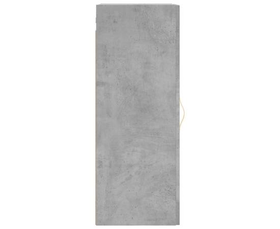 Dulap montat pe perete, gri beton, 34,5x34x90 cm, 8 image