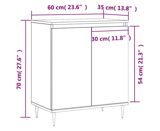 Servantă, stejar maro, 60x35x70 cm, lemn compozit, 11 image