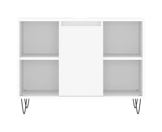 Set mobilier de baie, 3 piese, alb, lemn compozit, 10 image