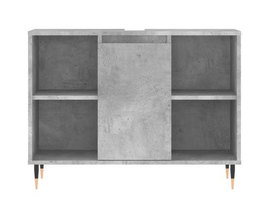 Set mobilier de baie, 3 piese, gri beton, lemn compozit, 10 image