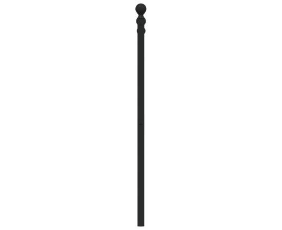 Tăblie de pat metalică, negru, 160 cm, 5 image