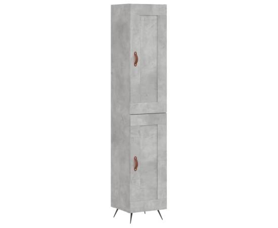 Dulap înalt, gri beton, 34,5x34x180 cm, lemn prelucrat, 2 image