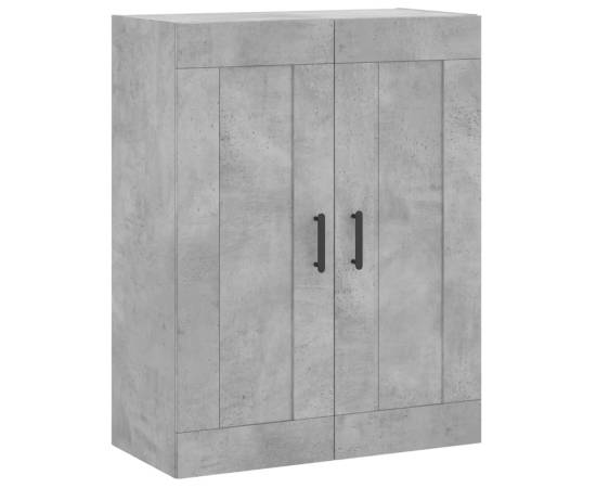 Dulap pe perete, gri beton, 69,5x34x90 cm, lemn prelucrat, 2 image