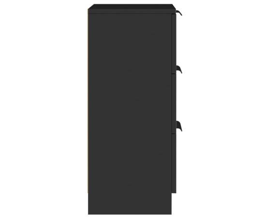 Servante, 2 buc., negru, 30x30x70 cm, lemn prelucrat, 8 image
