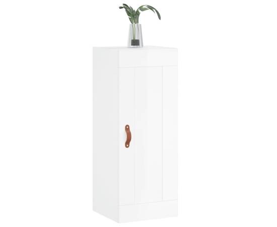 Dulap de perete, alb extralucios, 34,5x34x90 cm, lemn prelucrat, 4 image