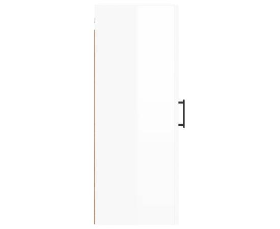 Dulap montat pe perete, alb extralucios, 34,5x34x90 cm, 8 image