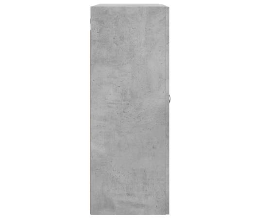 Dulap pe perete, gri beton, 69,5x34x90 cm, lemn prelucrat, 8 image