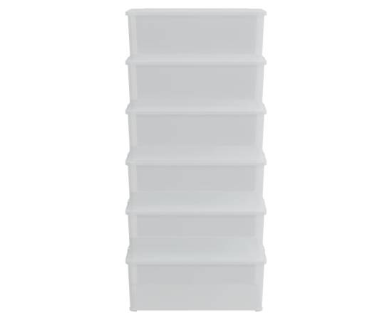 Cutii de depozitare din plastic, 6 buc., 10 l, stivuibile, 3 image