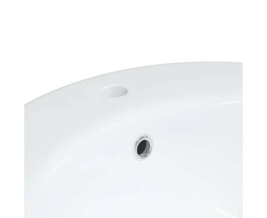 Chiuvetă de baie albă 52x46x20 cm, ovală, ceramică, 9 image
