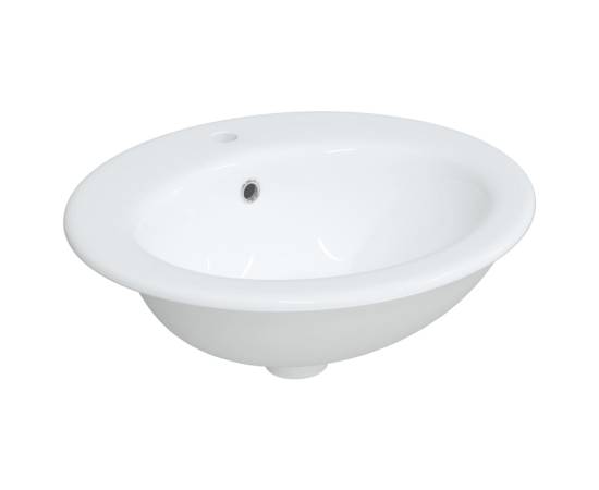 Chiuvetă de baie albă 52x46x20 cm, ovală, ceramică, 2 image