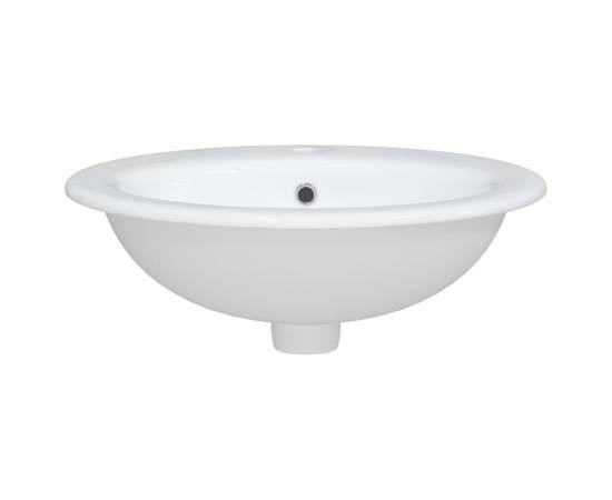 Chiuvetă de baie albă 52x46x20 cm, ovală, ceramică, 5 image