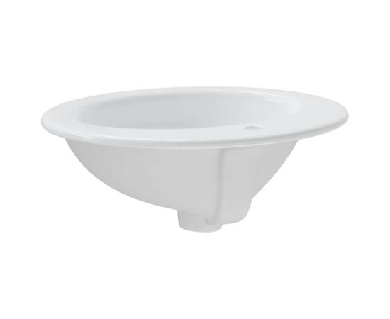 Chiuvetă de baie albă 52x46x20 cm, ovală, ceramică, 7 image