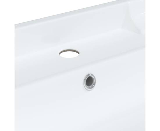 Chiuvetă de baie albă 100x48x23 cm, ovală, ceramică, 9 image