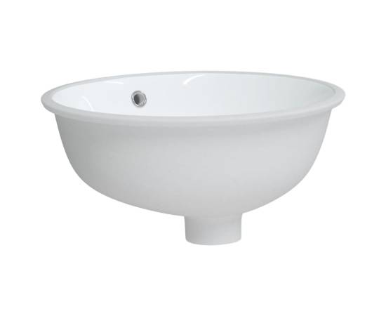 Chiuvetă de baie albă 37x31x17,5 cm, ovală, ceramică, 3 image