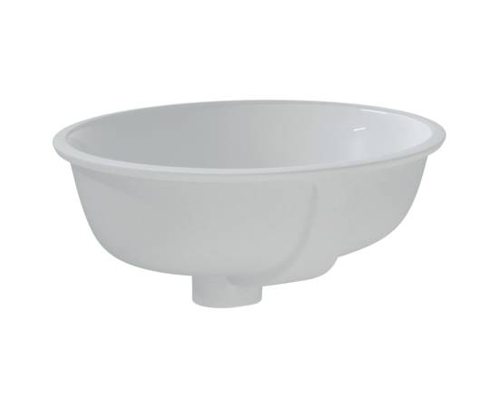 Chiuvetă de baie albă 37x31x17,5 cm, ovală, ceramică, 5 image