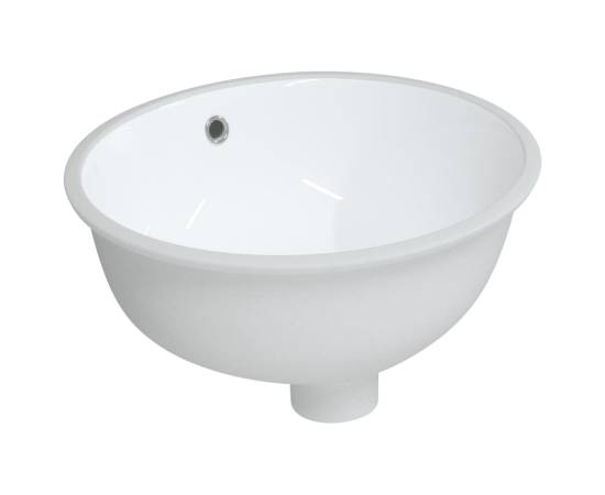 Chiuvetă de baie albă 37x31x17,5 cm, ovală, ceramică, 2 image