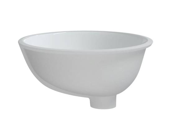 Chiuvetă de baie albă 37x31x17,5 cm, ovală, ceramică, 6 image