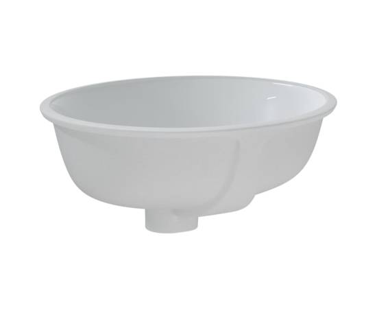 Chiuvetă de baie albă 38,5x33,5x19 cm, ovală, ceramică, 5 image