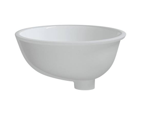 Chiuvetă de baie albă 43x35x19 cm, ovală, ceramică, 6 image