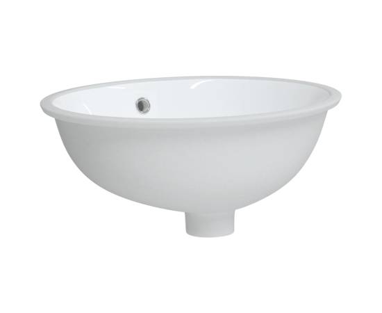 Chiuvetă de baie albă 43x35x19 cm, ovală, ceramică, 3 image