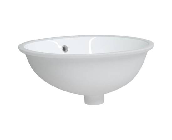 Chiuvetă de baie albă 47x39x21 cm, ovală, ceramică, 3 image