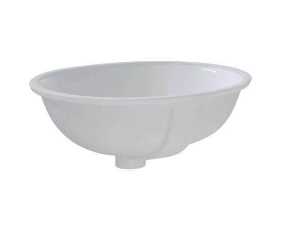 Chiuvetă de baie albă 49x40,5x21 cm, ovală, ceramică, 5 image