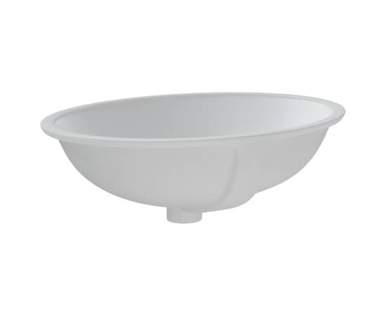 Chiuvetă de baie albă 56x41x20 cm, ovală, ceramică, 5 image