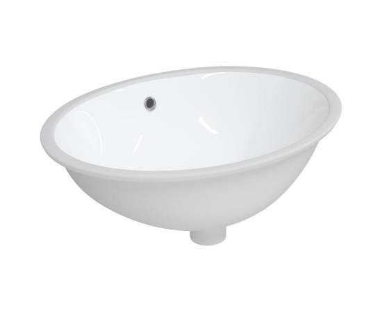 Chiuvetă de baie albă 56x41x20 cm, ovală, ceramică, 2 image