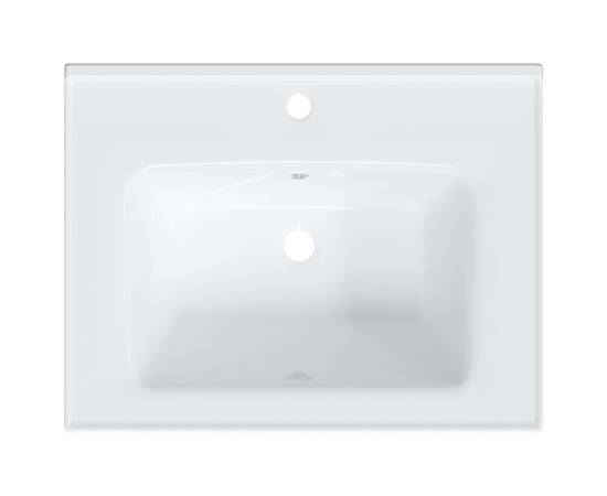 Chiuvetă de baie albă 61x48x19,5 cm, ovală, ceramică, 8 image