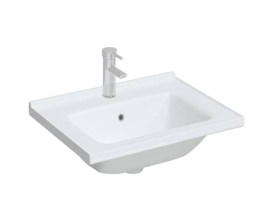 Chiuvetă de baie albă 61x48x19,5 cm, ovală, ceramică, 3 image