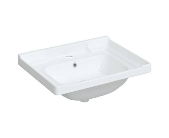 Chiuvetă de baie albă 61x48x23 cm, pătrată, ceramică, 2 image