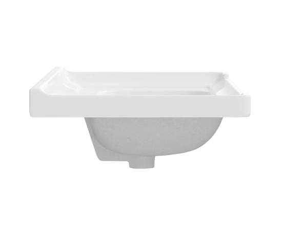 Chiuvetă de baie albă 61x48x23 cm, pătrată, ceramică, 6 image