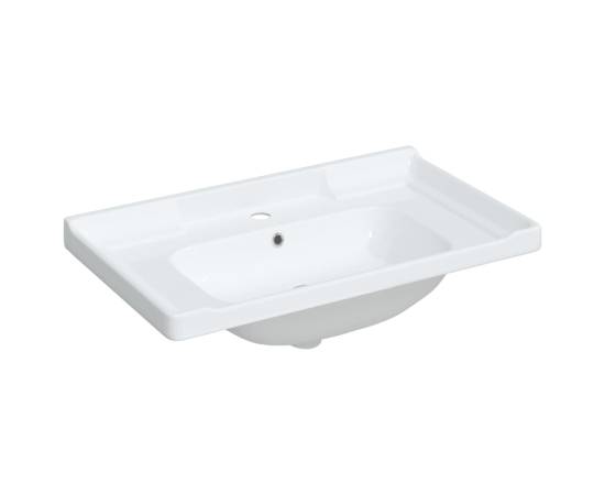 Chiuvetă de baie albă 81x48x23 cm, ovală, ceramică, 2 image