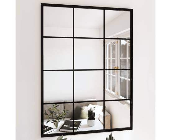 Oglinzi de perete, 2 buc., negru, 80x60 cm, metal