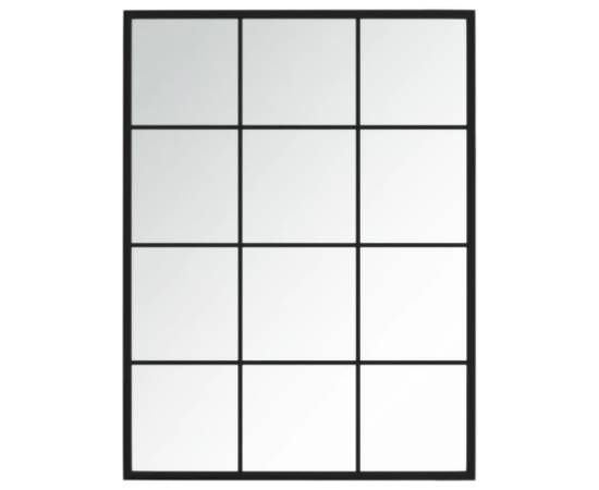 Oglinzi de perete, 2 buc., negru, 80x60 cm, metal, 5 image
