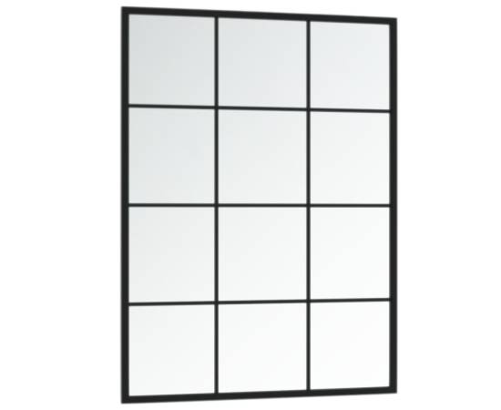 Oglinzi de perete, 2 buc., negru, 80x60 cm, metal, 4 image