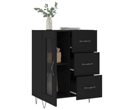 Servantă, negru, 69,5x34x90 cm, lemn compozit, 4 image