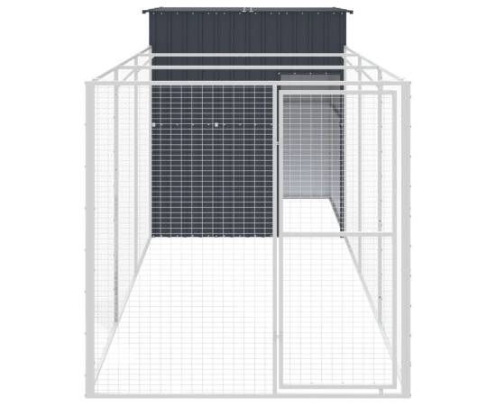 Cușcă câine cu țarc antracit 165x455x181 cm oțel galvanizat, 3 image